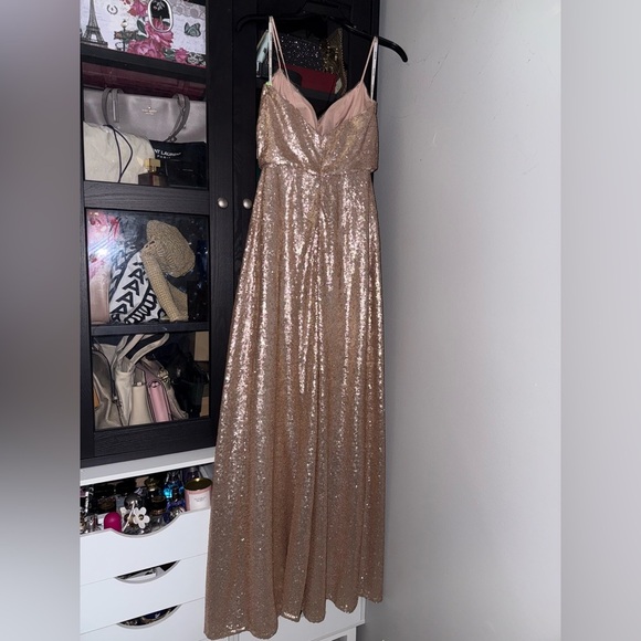 BELSOIE BRIDESMAIDS BY JASMINE Sequin bridesmaid dress with spaghetti straps - Picture 8 of 13